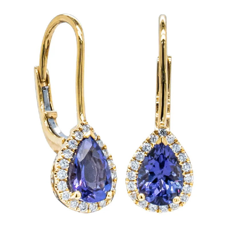 crystal stud earrings -18ct Yellow Gold 1.66ct Tanzanite & Diamond Mini Sierra Earrings