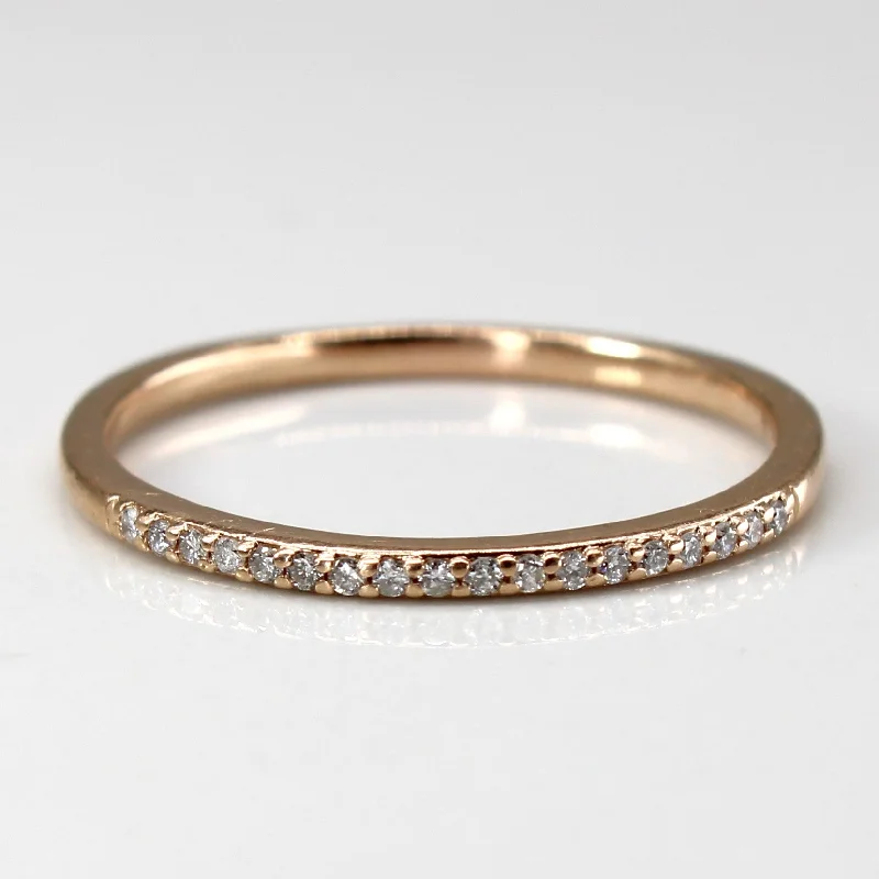 women’s vintage engagement rings -Pave Diamond Semi Eternity Gold Band | 0.08ctw | SZ 8.75 |