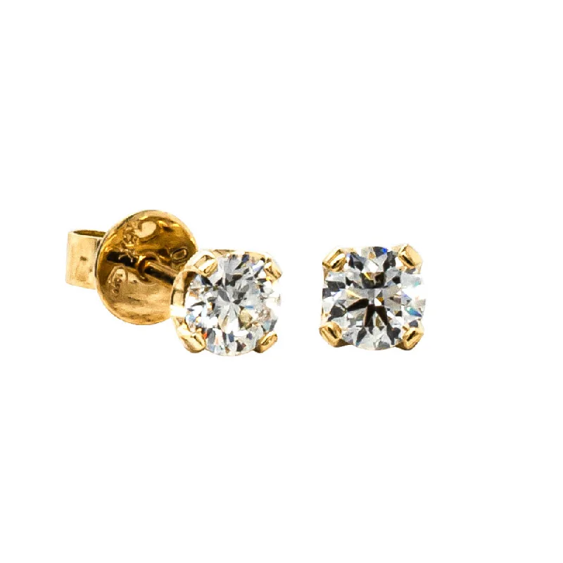 women’s birthstone earrings -18ct Yellow Gold .60ct Diamond Blossom Stud Earrings