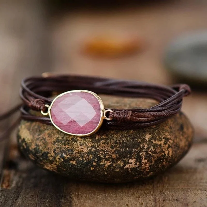 crystal bangles for women -Loving Rhodonite Bracelet