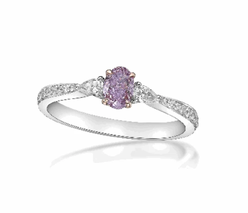 bridal engagement rings for women -PLEIONE  Oval Cut Fancy Purple Pink Diamond Engagement Ring GIA Certified by Mike Nekta NYC