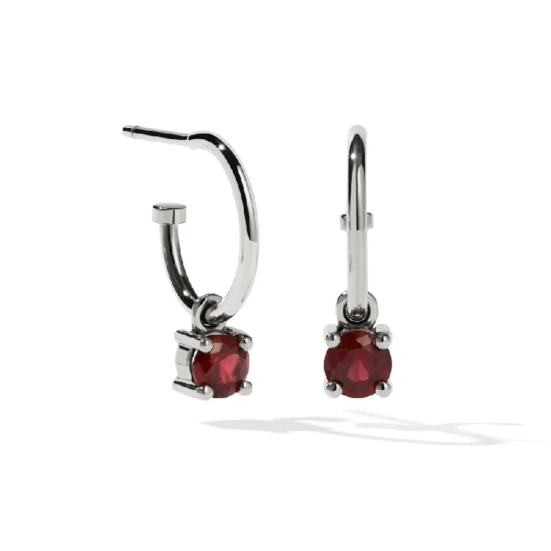 classic dangly earrings for women -Meadowlark Della Earrings - Sterling Silver & Garnet