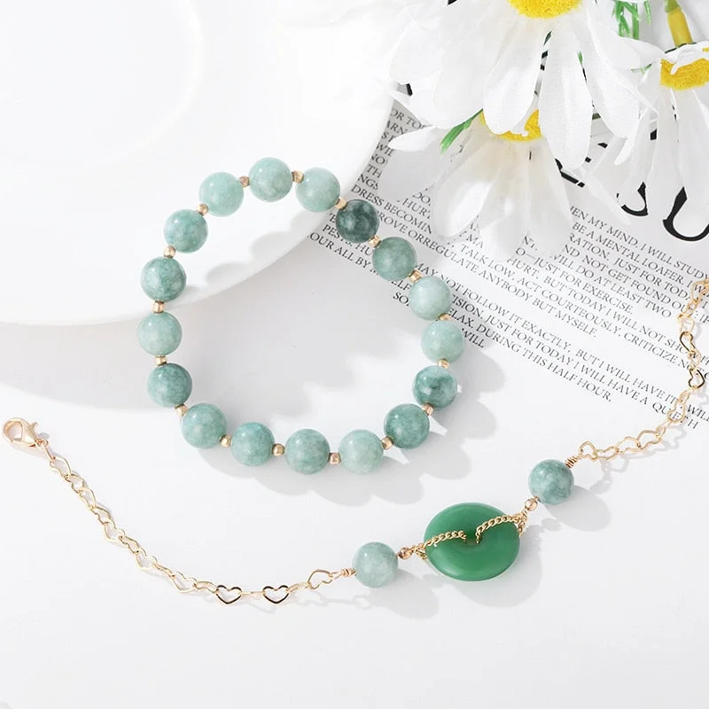 women’s diamond bracelets -Green Jade Bracelet Set