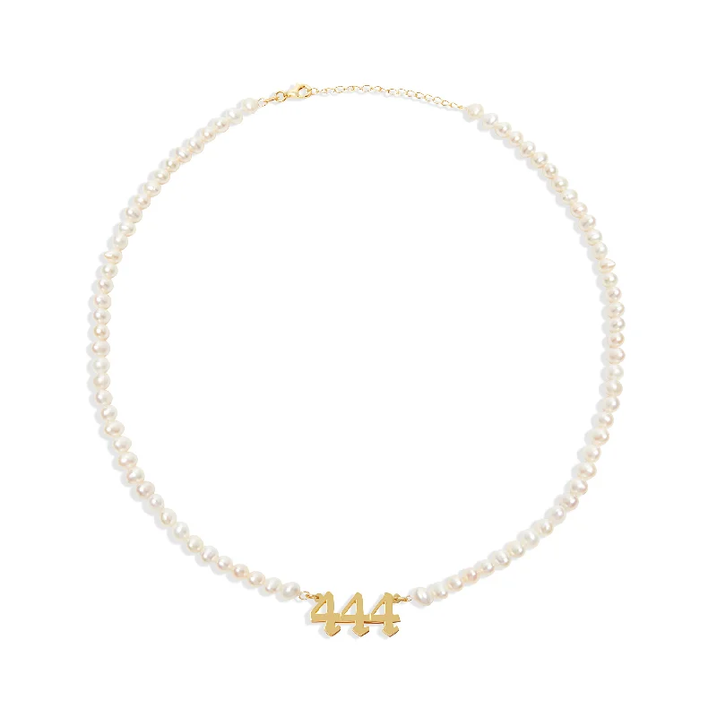 geometric necklaces for women -THE PEARL ANGEL NUMBER NECKLACE