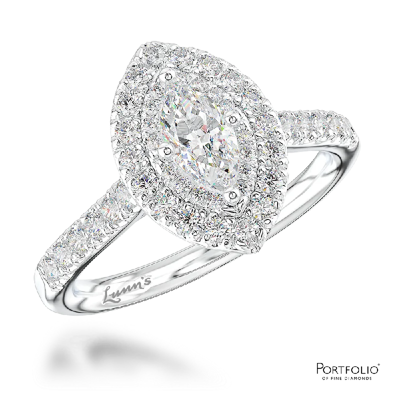 diamond engagement rings for women -Cluster 0.40ct F SI1 Diamond Platinum Ring