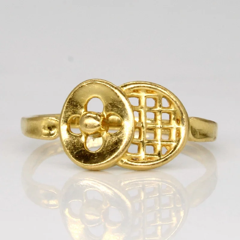 stacking rings for women -22k Yellow Gold Button Ring | SZ 5.75 |