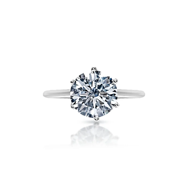 sparkling rings for women -Lupita 2 Carat Lab Grown F VS1 Round Brilliant Lab Diamond Solitaire Engagement Ring in 14k White Gold