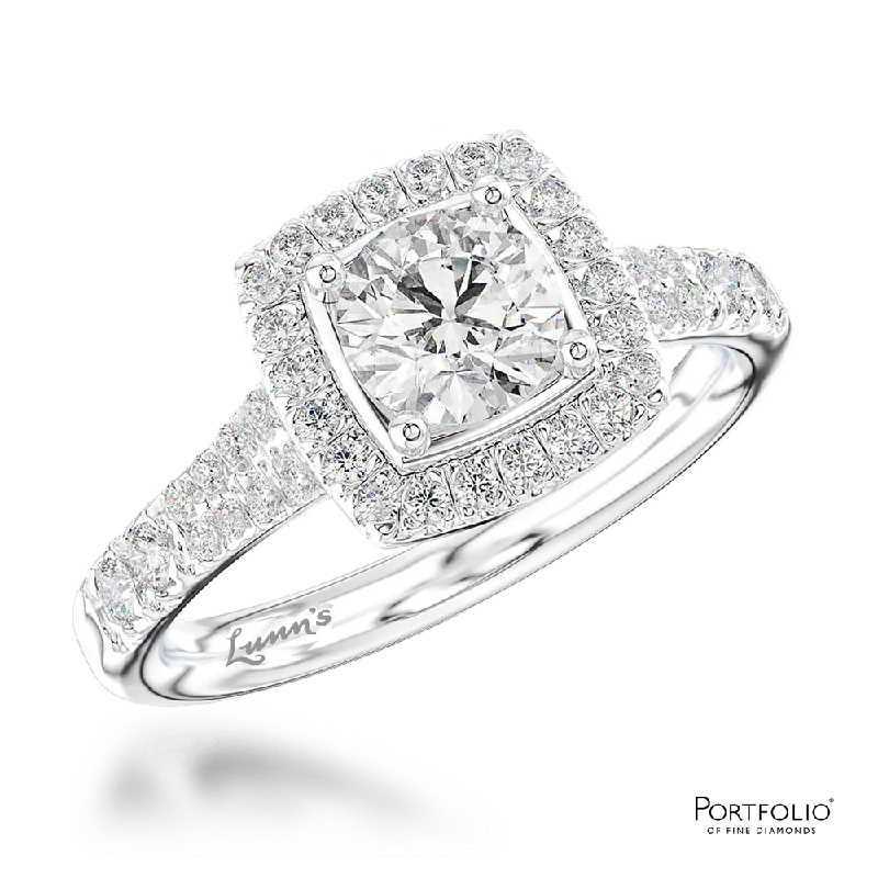 elegant rings for women -Cluster 0.40ct E SI1 Diamond Platinum Ring