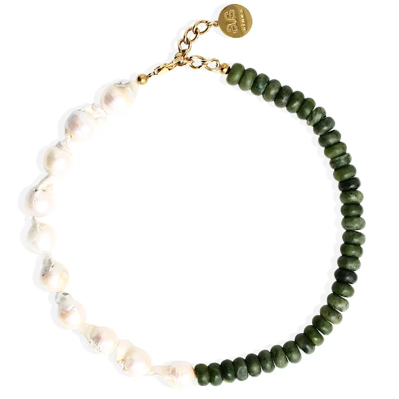 sapphire necklaces for women -MILEY Necklace - Pearl and Jade