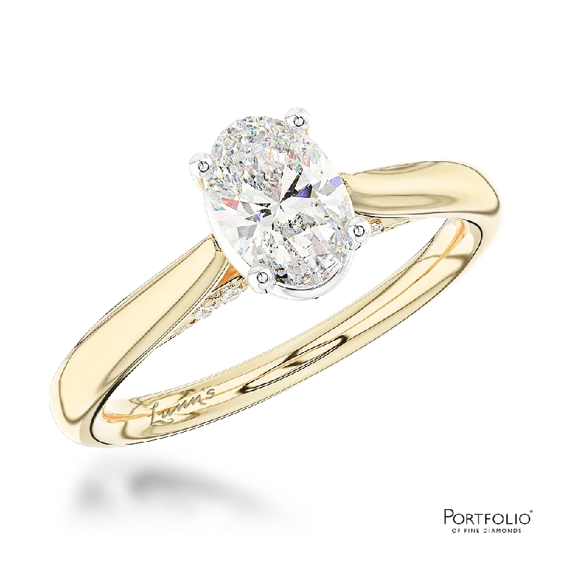 unique rings for women -Solitaire 0.50ct G SI1 Diamond Yellow Gold/Platinum Ring