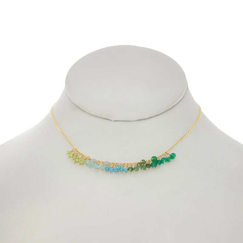 wedding necklaces for women -Shamrock Green - Minty Green Rondelles Dangle Necklace