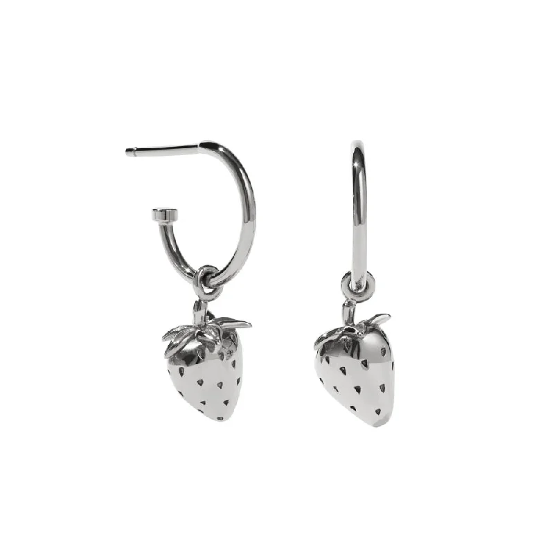 women’s custom earrings -Meadowlark Strawberry Signature Hoop Earrings - Sterling Silver