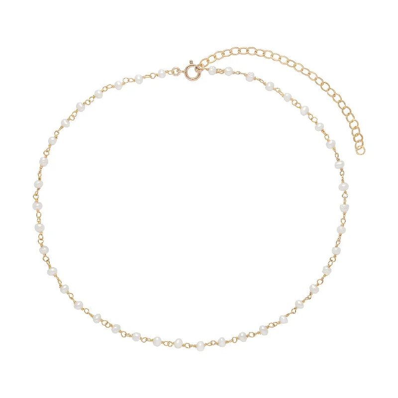 minimalist gold necklaces for women -Pearly Choker Necklace