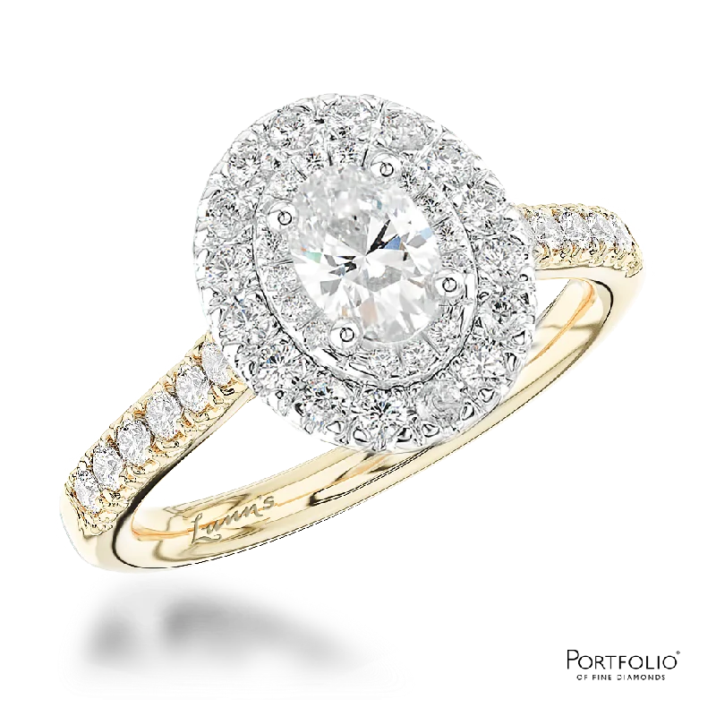 gold engagement rings for women -Cluster 0.50ct G VS1 Diamond Yellow Gold/Platinum Ring