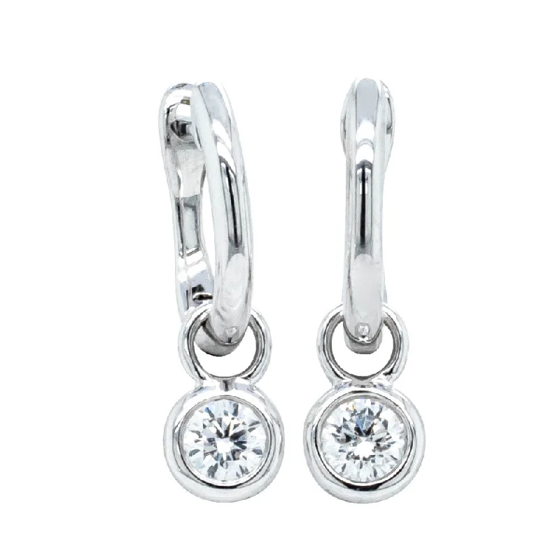 stud earrings for women -18ct White Gold Diamond Natalia Hoop Earrings