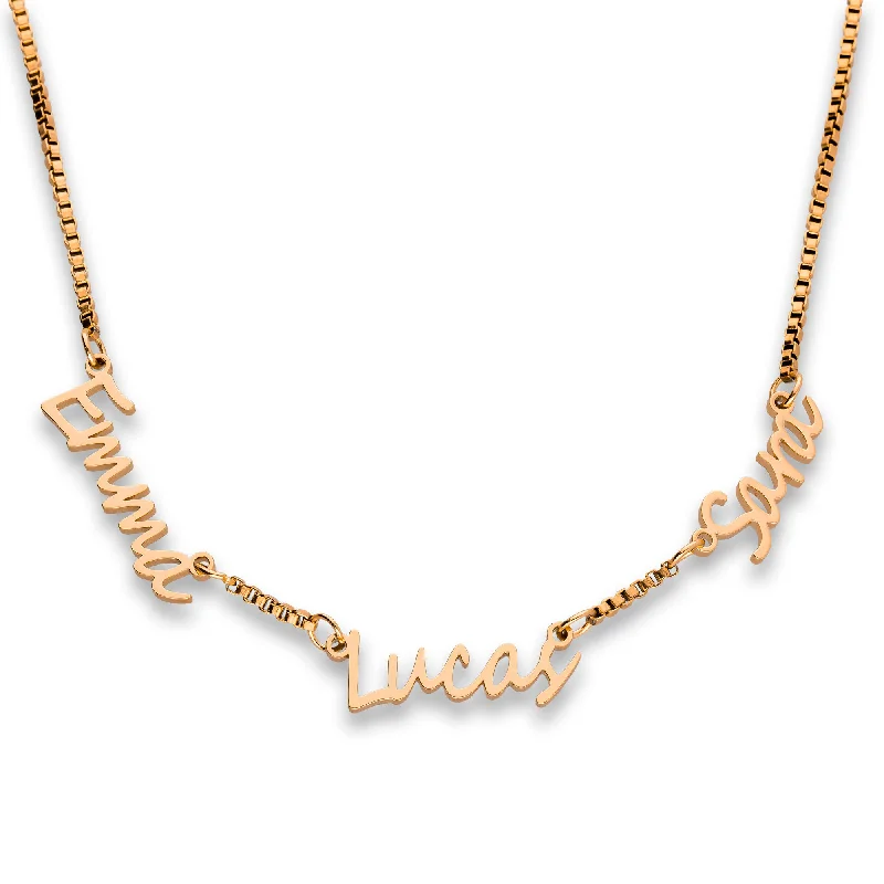 women’s designer choker necklaces -Multi name necklace rosé gold