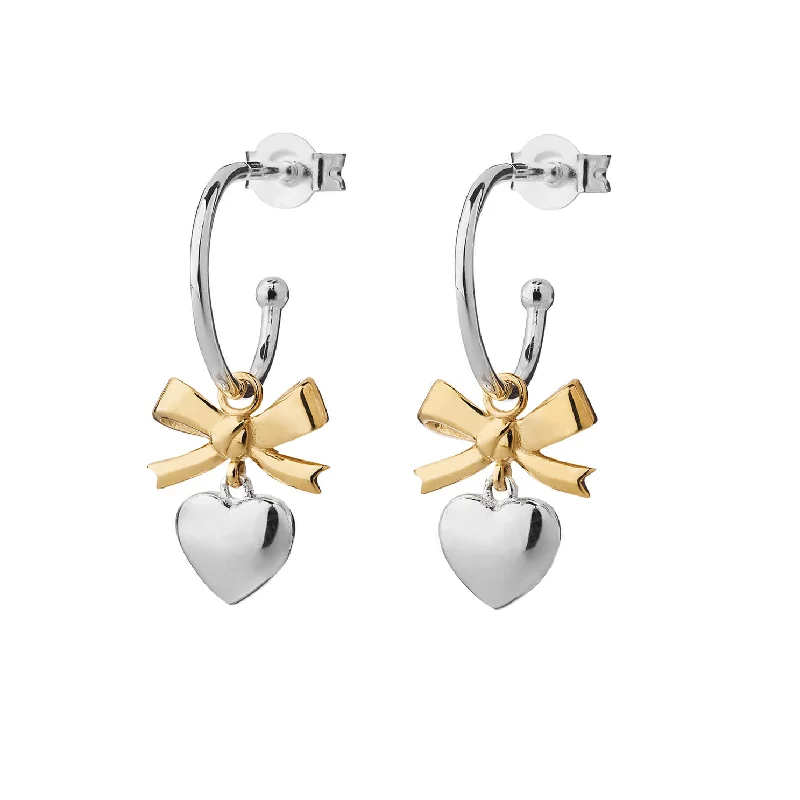 modern earrings for women -Karen Walker Mini Superlove Hoop Earrings - Sterling Silver & 9ct Yellow Gold