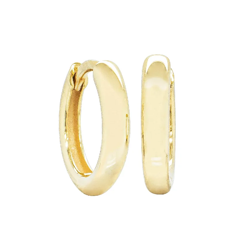 diamond earrings for women -9ct Yellow Gold Rounded Huggie Earrings