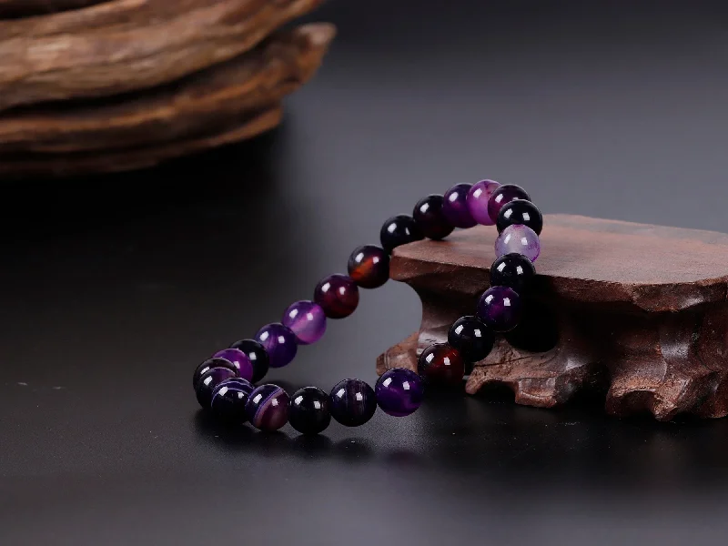 chunky bangles for women -Tranquil Inspiration Purple Agate Bracelet