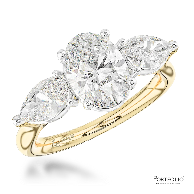 classic silver rings for women -Three Stone 1.01ct D VS2 Diamond Yellow Gold/Platinum Ring