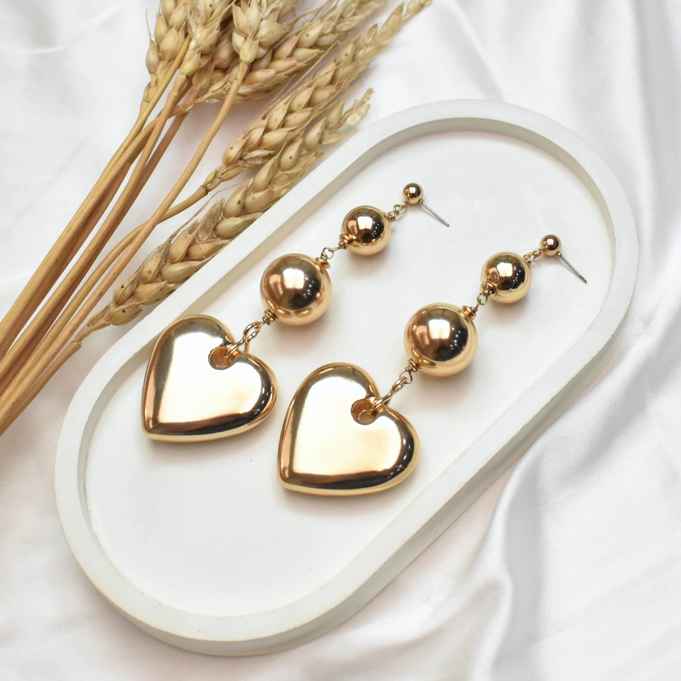 women’s vintage drop earrings -TFC Heart Melody Gold Plated Dangler Earrings