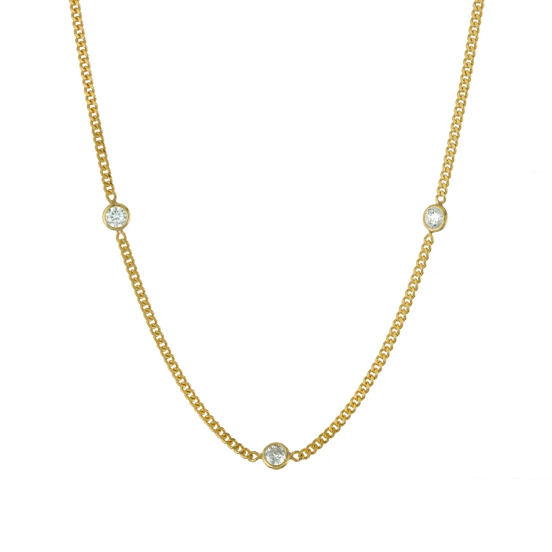 choker necklaces for women -Mini Cuban Link CZ Chain