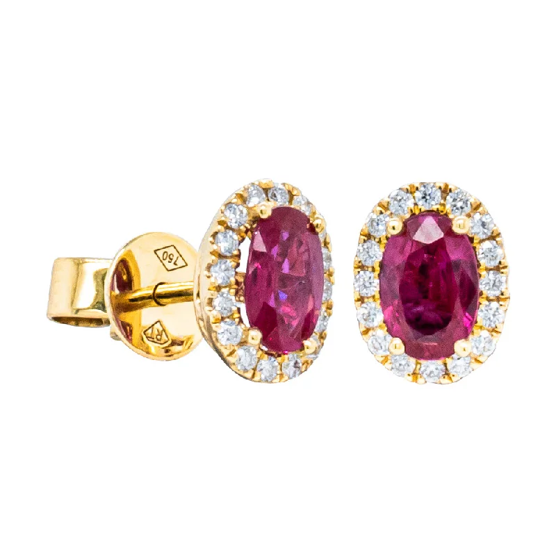 women’s pearl drop earrings -18ct Yellow Gold .92ct Ruby & Diamond Earrings