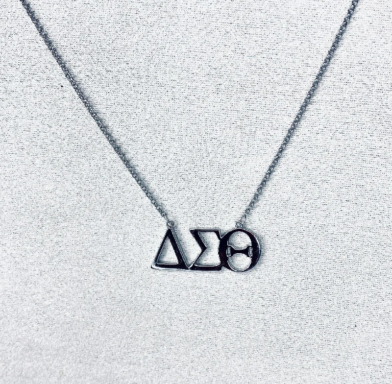 stacked necklaces for women -ΔΣΘ Symbol Necklace (Sterling Silver)