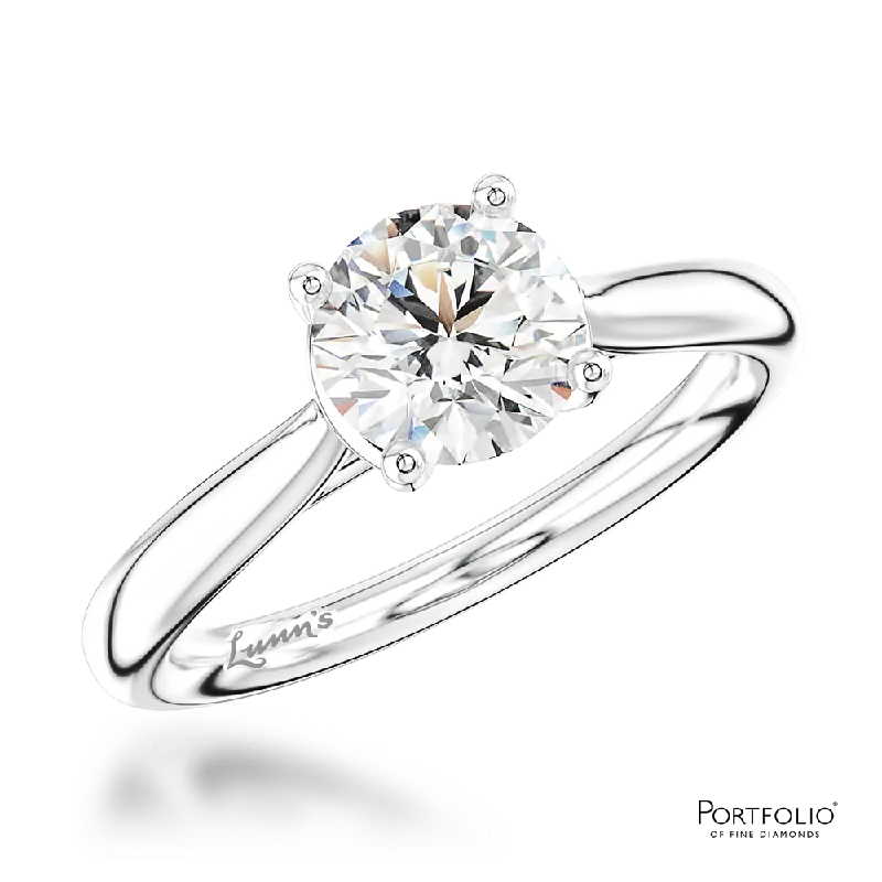 elegant gold wedding bands -Solitaire 1.21ct F SI2 Diamond Platinum Ring