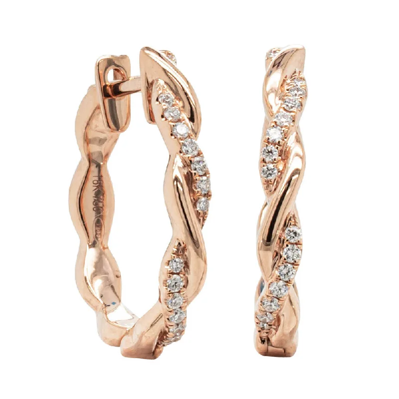 crystal drop earrings -18ct Rose Gold Diamond Sienna Earrings