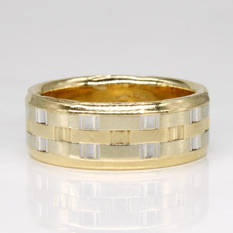 chunky rings for women -14k Two Tone Gold Ring | SZ 9 |