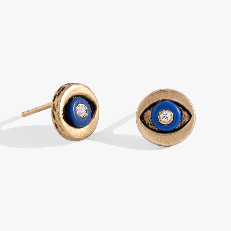 gold hoop earrings for women -Untamed Evil Eye Stud Earring