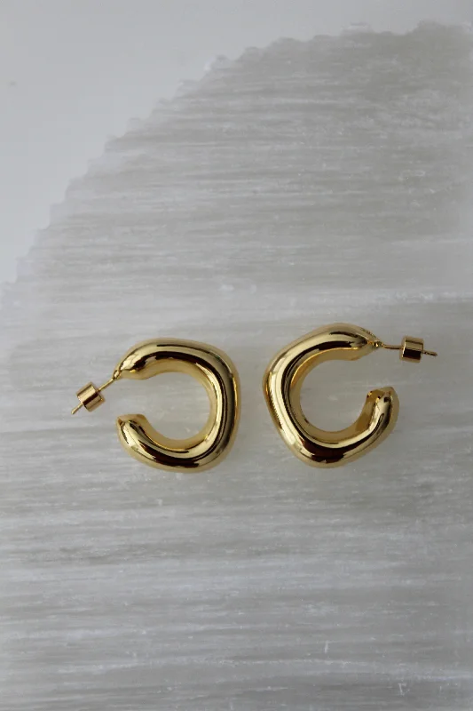 luxury gold earrings -Vienna Gold Hoops