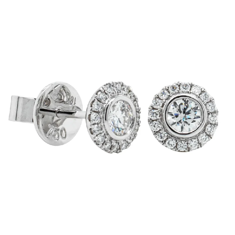 trendy earrings for parties -18ct White Gold Diamond Isla Earrings