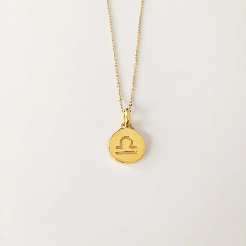 unique necklaces for women -Libra Necklace, Solid Gold