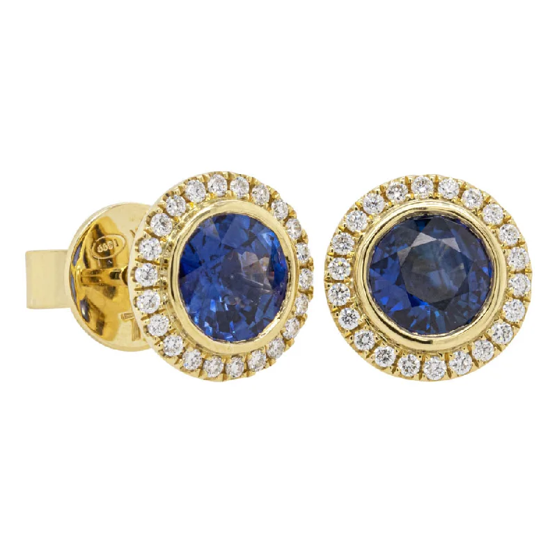 crystal drop earrings -18ct Yellow Gold 1.92ct Sapphire & Diamond Isla Earrings