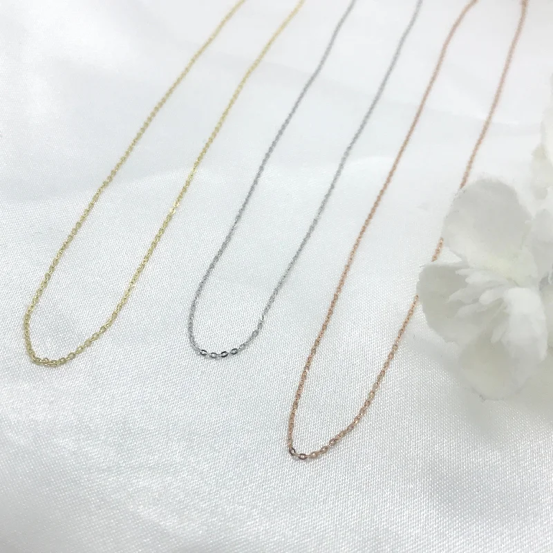 handcrafted necklaces for women -14k Gold Sparkly Light Weight Chain- Adjustable Lengths