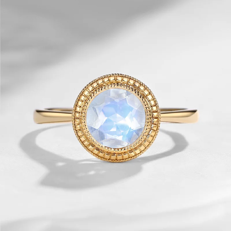 radiant engagement rings -Antique Moonstone Engagement Ring