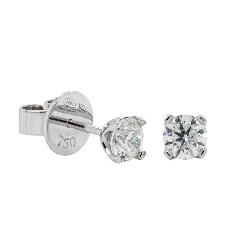 geometric earrings for women -18ct White Gold .80ct Diamond Blossom Stud Earrings