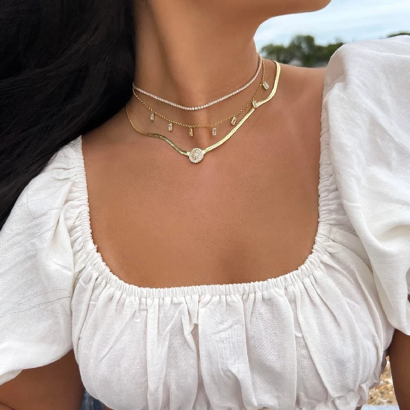 minimalist necklaces for women -Mini Tennis Choker