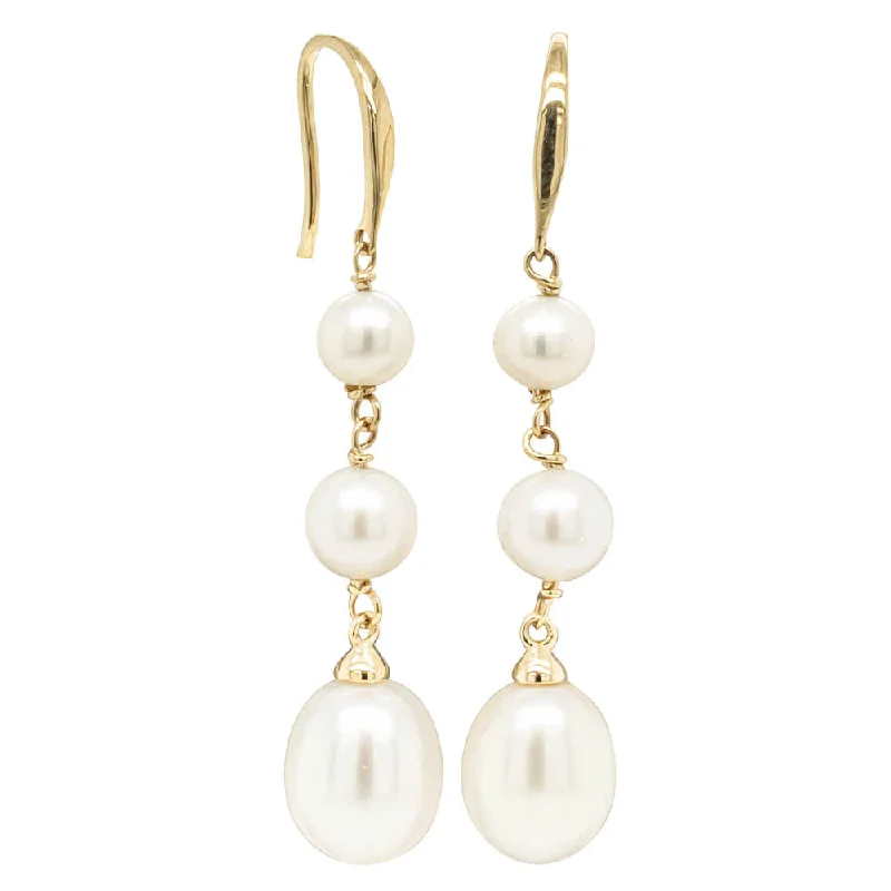 luxury earrings sets -9ct Yellow Gold Freshwater Pearl Rosalind Earrings