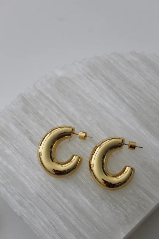 minimalist gold earrings -Ryan Gold Hoops