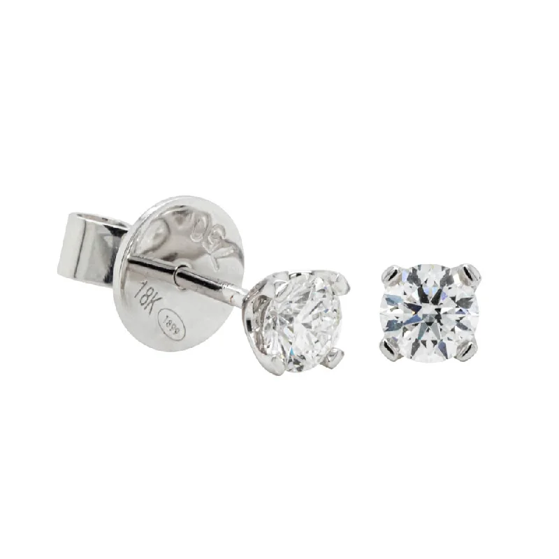 classic pearl earrings for women -18ct White Gold .60ct Diamond Blossom Stud Earrings