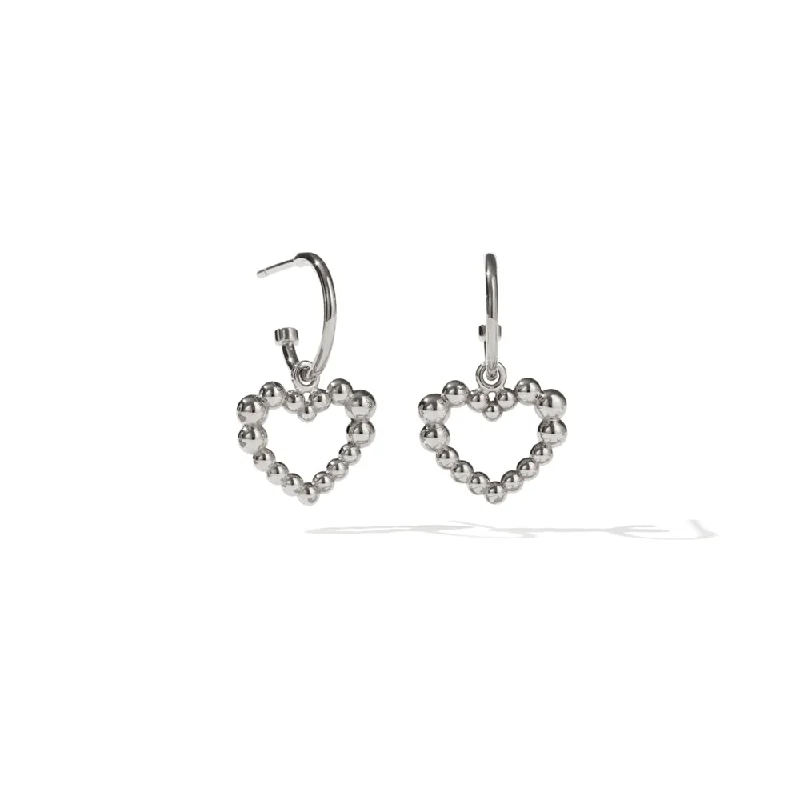 women’s ear cuff earrings -Meadowlark Fizzy Heart Signature Hoops - Sterling Silver