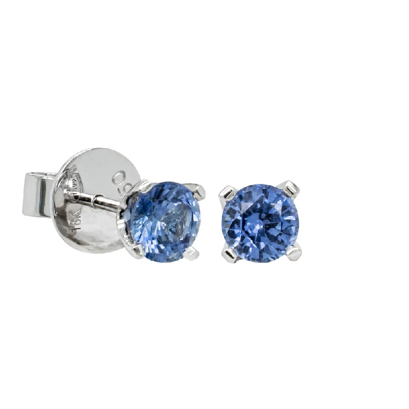 trendy stud earrings for women -18ct White Gold 1.32ct Sapphire Blossom Stud Earrings