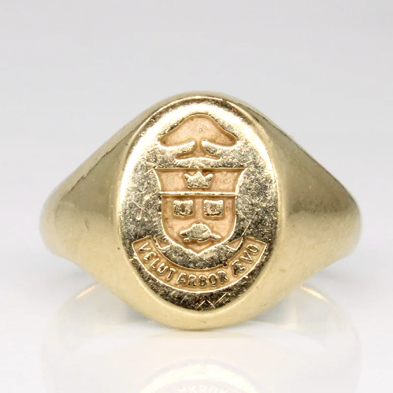 opal rings for women -University of Toronto "velut arbor ævo" Yellow Gold Ring | SZ 6 |