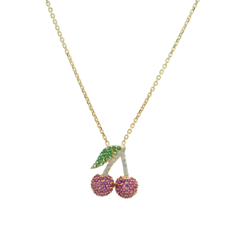 heart-shaped necklaces for women -Cherry On Top Necklace