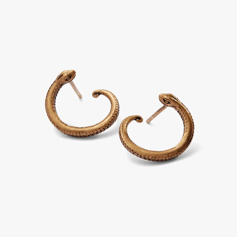 gold drop earrings for women -Untamed Snake Hoop Earrings