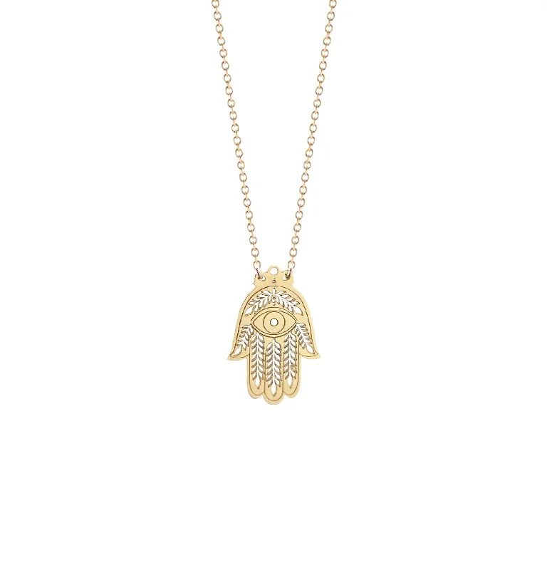 symbolic necklaces for women -Lily Hamsa Necklace