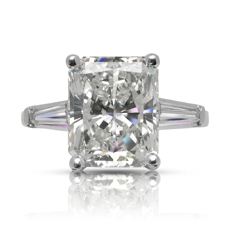 custom rings for women -LOLA 5 CARAT RADIANT CUT I COLOR VS2 CLARITY DIAMOND ENGAGEMENT RING PLATINUM GIA CERTIFIED 5 CT I VS2 BY MIKE NEKTA